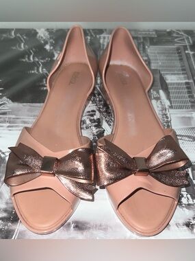 Melissa Women's Sz 9 Sparkle Bow Flats Shoes Sandals Jelly